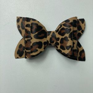 Animal print bow, leather bow